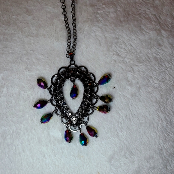 Oil spill long neckless